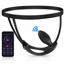 Laden Sie das Bild in den Galerie-Viewer, 4 IN 1 Tragbarer Analvibrator Penisring Hodenvibration mit Stoßfunktion &amp; 9 Kraftvolle Modi