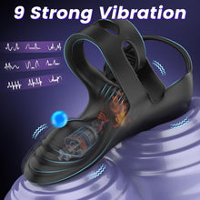 Laden Sie das Bild in den Galerie-Viewer, 360° Hoden Vollabdeckungsstimulator Penistrainer Cock Ring mit 9 Vibrations &amp; Heizmodi