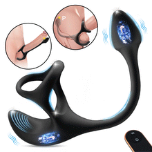 Laden Sie das Bild in den Galerie-Viewer, Anal Plug kugelförmiger Vibrationsstimulator mit Penisringe