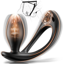 Laden Sie das Bild in den Galerie-Viewer, 4 IN 1 Tragbarer Analvibrator Penisring Hodenvibration mit Stoßfunktion &amp; 9 Kraftvolle Modi