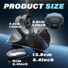Laden Sie das Bild in den Galerie-Viewer, 360° Hoden Vollabdeckungsstimulator Penistrainer Cock Ring mit 9 Vibrations &amp; Heizmodi