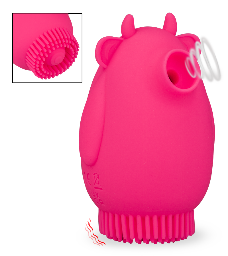 2-in-1-Stimulator mit Druckwellen und Vibration Crazy Cow