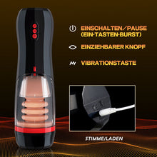 Laden Sie das Bild in den Galerie-Viewer, CLIMBER 4 IN 1 Erektion Cup Masturbator 5 Stoßen + 5 Saugen 10 Vibrie