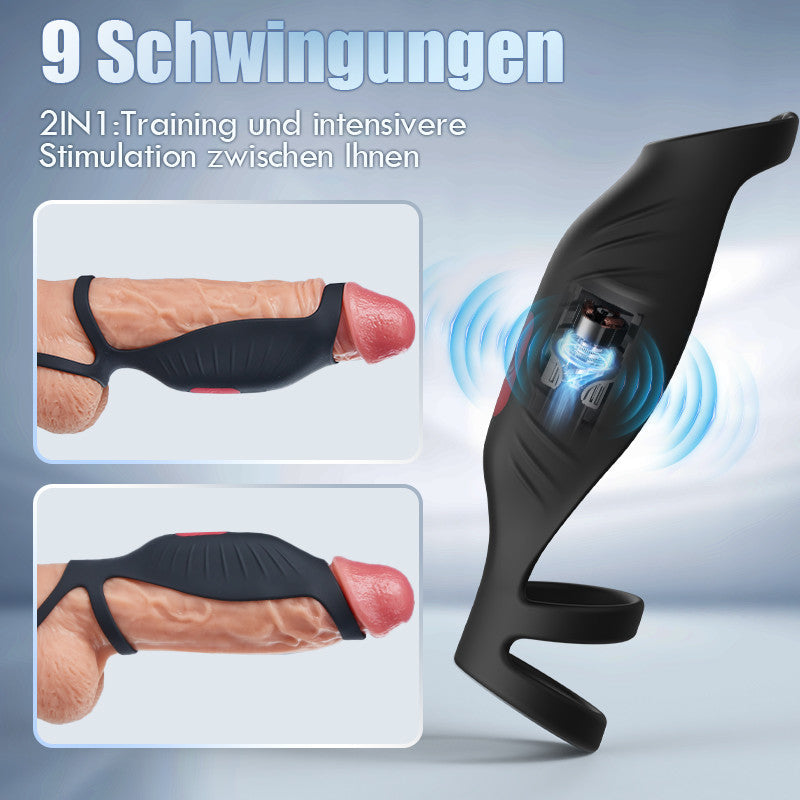 【Heiße neue Produkte】ocheffizienter Penisring durch Vibration mit 9 Frequenzen