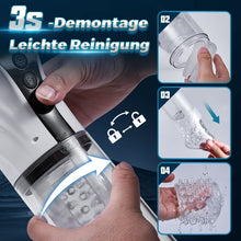 Laden Sie das Bild in den Galerie-Viewer, 9 Saugen&amp;Rotation&amp;Teleskopische LCD-Masturbator Cup mit Sprachfunktion