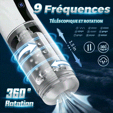 Laden Sie das Bild in den Galerie-Viewer, 9 Saugen&amp;Rotation&amp;Teleskopische LCD-Masturbator Cup mit Sprachfunktion
