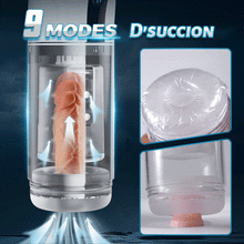 Laden Sie das Bild in den Galerie-Viewer, 9 Saugen&amp;Rotation&amp;Teleskopische LCD-Masturbator Cup mit Sprachfunktion