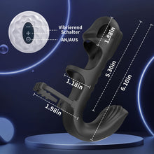 Laden Sie das Bild in den Galerie-Viewer, Lucifer - Dual-Motor-7-Vibrations-Penis-Hülse und Vibrator 2-in-1 Erwachsenenspielzeug