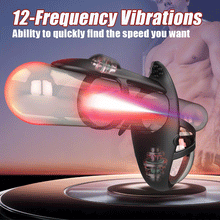 Laden Sie das Bild in den Galerie-Viewer, 12 Vibrating Wearable Erection Cock Ring with C &amp; G-Spot Stimulation for Couple Fun