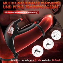 Laden Sie das Bild in den Galerie-Viewer, Ring-Vibrator, Sexspielzeug für Paare, Extremer Doppel-Penisring, Hodenring, Sexspielzeug, Silikonring, Kaninchen-Vibrat