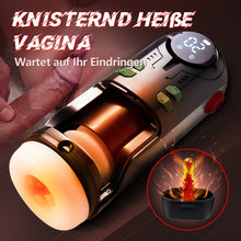 Laden Sie das Bild in den Galerie-Viewer, 9 Stoßen Vibrieren Saugen Heizen Masturbator Cup