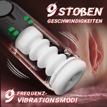 Laden Sie das Bild in den Galerie-Viewer, 9 Stoßen Vibrieren Saugen Heizen Masturbator Cup