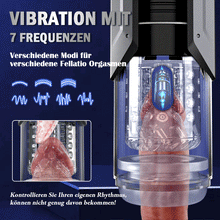 Laden Sie das Bild in den Galerie-Viewer, 100% Wasserdicht 4 IN 1 Automatischer Masturbator für Männer, Die realistische Zunge dreht sich um 360°, um jeden empfindlichen Punkt der Eichel zu lecken und zu necken.