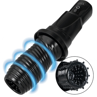 Elektrischer Masturbator für Männer mit 7 Vibrationsmodi 360° Drehbarer Silikon-Taschenmuschi Sowie 3D Realistischer Spiraltextur Sexspielzeug Masturbation Blowjob Sucking Penis Trainer