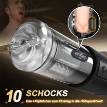 Laden Sie das Bild in den Galerie-Viewer, Telescope 5 Stoßen 10 Vibrieren 5 Saugen 3 IN 1 Masturbator für Männer