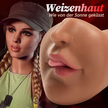Laden Sie das Bild in den Galerie-Viewer, BRAUNE SCHÖNHEIT Tragbarer Masturbator Blowjob Taschenmuschi Masturbator