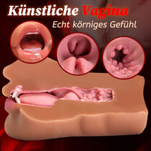 Laden Sie das Bild in den Galerie-Viewer, BRAUNE SCHÖNHEIT Tragbarer Masturbator Blowjob Taschenmuschi Masturbator