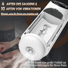 Laden Sie das Bild in den Galerie-Viewer, 4 Thrusting 4 Suction 10 Vibration Heating Function Masturbator Cup