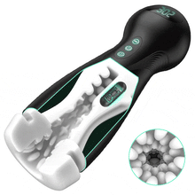 Laden Sie das Bild in den Galerie-Viewer, Evolution-8 Sucking 10 Vibrating One Touch Orgasm Digital Vacuum Masturbator