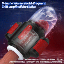 Laden Sie das Bild in den Galerie-Viewer, Sturmwirbel - 5-frequenz Wasserspray + 10-frequenz Vibration + 5-frequenz Rotation, Doppelte Eichelstimulation, Zweifach