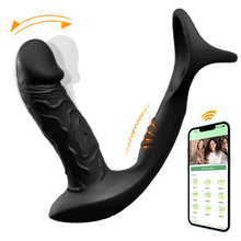 Laden Sie das Bild in den Galerie-Viewer, 9-fach Wackel- &amp; Vibrations-Analvibrator mit App-Steuerung und Penisring