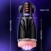 Laden Sie das Bild in den Galerie-Viewer, Daphne - 3 Hüllen Taschenmuschi Penis-Pumpe mit 9 Saug- &amp; 9 Vibrationsmodi für männliche Mast