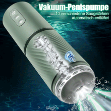 Laden Sie das Bild in den Galerie-Viewer, 10 Saug- &amp; 10 Vibrations-Vakuum-Penis-Pumpe Vergrößerungspumpe männlicher Masturbator