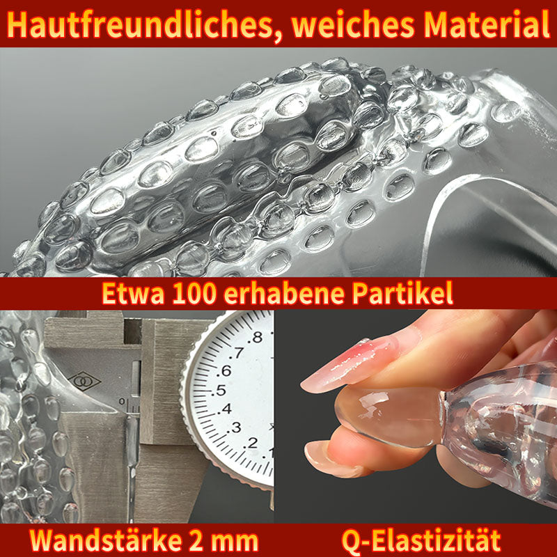 Vibrierende Penishülle mit Sperrring – Noppen & feste Spitze für gezielte Stimulation