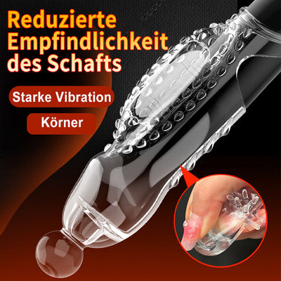 Vibrierende Penishülle mit Sperrring – Noppen & feste Spitze für gezielte Stimulation