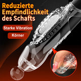 Vibrierende Penishülle mit Sperrring – Noppen & feste Spitze für gezielte Stimulation