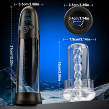 Laden Sie das Bild in den Galerie-Viewer, BathFun Pro - KI-druckgesteuerte 9-stufige Vakuum-Trainingspumpe mit LCD-Echtzeit-Druckanzeige, 58 dB Pumpe