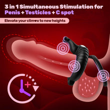 Laden Sie das Bild in den Galerie-Viewer, Doppelter Cockring Penistrainer Vibrator mit 10 Kraftvollen Vibrationsmodi