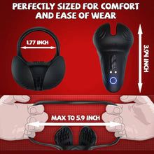 Laden Sie das Bild in den Galerie-Viewer, Doppel-Hodensack Penistrainer Vibrator Cockring Masturbator mit 10 Vibrationsmodi