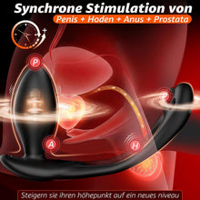 Laden Sie das Bild in den Galerie-Viewer, 4 IN 1 Tragbarer Analvibrator Penisring Hodenvibration mit Stoßfunktion &amp; 9 Kraftvolle Modi