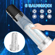 Laden Sie das Bild in den Galerie-Viewer, 2 IN 1 Elektrische Penispumpen-Masturbationsgerät Stroker mit 7 Saugmodi