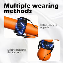 Laden Sie das Bild in den Galerie-Viewer, Elektrische Penisringe Elektro Schock Penis Trainer mit Host und Penis-Elektroden-Ring