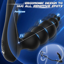 Laden Sie das Bild in den Galerie-Viewer, 3 in 1 Analkugeln Prostatamassager Dual Penisringe Analvibrator Spielzeug