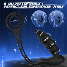 Laden Sie das Bild in den Galerie-Viewer, 3 in 1 Analkugeln Prostatamassager Dual Penisringe Analvibrator Spielzeug