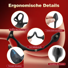 Laden Sie das Bild in den Galerie-Viewer, Anal Plug kugelförmiger Vibrationsstimulator mit Penisringe