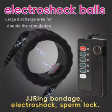 Laden Sie das Bild in den Galerie-Viewer, Elektrische Penisringe Elektro Schock Penis Trainer mit Host und Penis-Elektroden-Ring