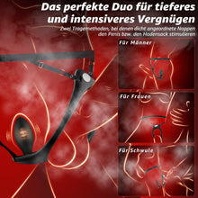 Laden Sie das Bild in den Galerie-Viewer, 4 IN 1 Tragbarer Analvibrator Penisring Hodenvibration mit Stoßfunktion &amp; 9 Kraftvolle Modi