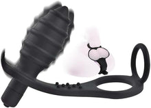 Laden Sie das Bild in den Galerie-Viewer, Prostata Vibrator für Männer Analvibrator mit Penisring Prostata Stimulation Männer Dildo Sex Toy mit 10 Vibrationsmodi