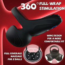 Laden Sie das Bild in den Galerie-Viewer, Doppel-Hodensack Penistrainer Vibrator Cockring Masturbator mit 10 Vibrationsmodi