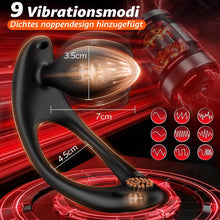 Laden Sie das Bild in den Galerie-Viewer, 4 IN 1 Tragbarer Analvibrator Penisring Hodenvibration mit Stoßfunktion &amp; 9 Kraftvolle Modi