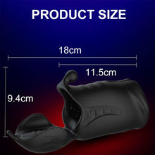 Laden Sie das Bild in den Galerie-Viewer, 3-in-1 Penis-Trainer Mit 10 Vibrationsmodi Neuer Masturbator Electric Glans Vibrator Zwei-Wege-Vibrator Penis-Verzögerungs-Trainer Eichelmassagegerät Penisstimulation geeignet für männliche