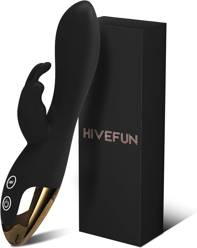 Vibrator Sex Spielzeug für die Frau, Vibration für Frauen Schwarz | Vibratorensets für Frauen Klitoris, Dildo Rabbit Vibratoren mit Klitorisstimulation, 10 Vibrationmodi Sextoysets für Damen