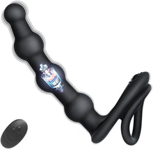 Laden Sie das Bild in den Galerie-Viewer, Penisring Anal Vibrator mit Fernbedienung Silikon Cockring Analkugeln 10 Vibrationsmodi Penis Ring Stimulator Anal Dildo Butt Plug Extreme Sexspielzeuge für Männer Frauen und Paare