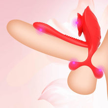 Laden Sie das Bild in den Galerie-Viewer, Vibrierender Penisring mit Klitoris Stimulator Penisring Vibrator mit 10 Vibrationsmodi Cockring zur Erektion Verbessern Verzögerte Ejakulation Männer Sexspielzeug für Paare Extrem Sex