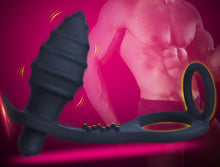 Laden Sie das Bild in den Galerie-Viewer, Prostata Vibrator für Männer Analvibrator mit Penisring Prostata Stimulation Männer Dildo Sex Toy mit 10 Vibrationsmodi