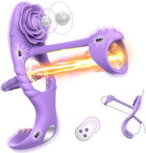 Laden Sie das Bild in den Galerie-Viewer, Penisring Vibrator mit 9 Modi Vibration 4 IN 1 Silikon Cockring Vibratoren für Sie Klitoris and G-punkt Verzögerte Ejakulation Erektion Verbessern Stimulation Penis Männer Sexspielzeug
